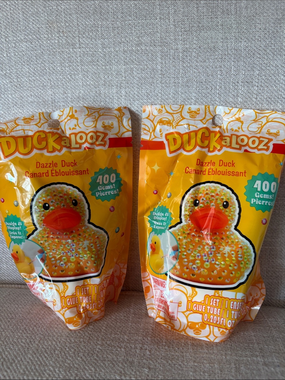 Duckalooz Dazzle Duck Yellow Set of 2 NEW